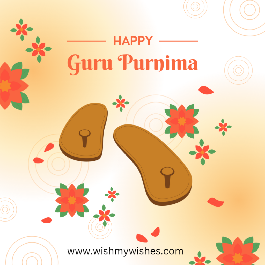 Happy Guru Purnima image showing paduka